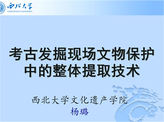 【直播內(nèi)容回顧】考古發(fā)掘文物長期保護 — 西北大學(xué)文化遺產(chǎn)學(xué)院楊璐老師